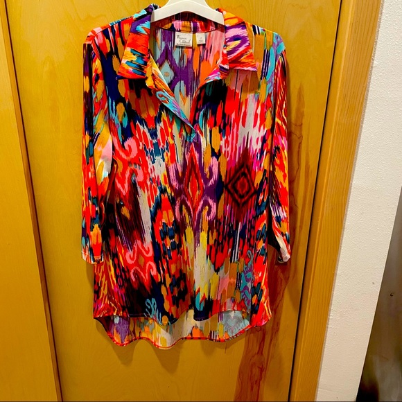Tops - Women with control — oversized long sleeve blouse